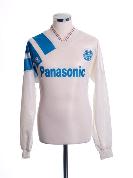 1991-92 Olympique Marseille Home Shirt L/S XL Football Shirt