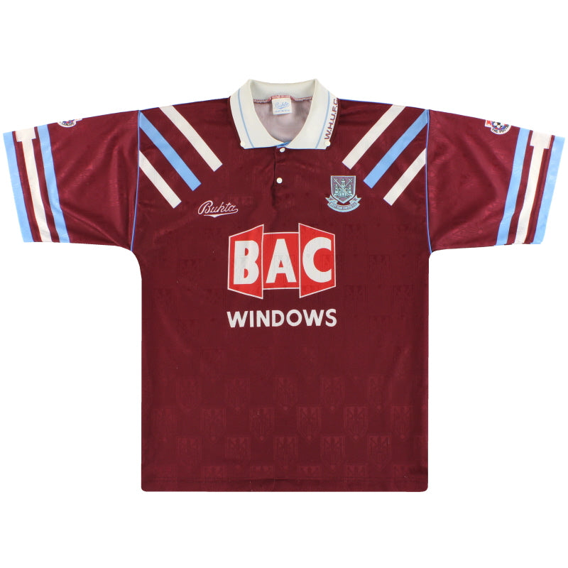 1991-92 West Ham Home Shirt M Football Shirt