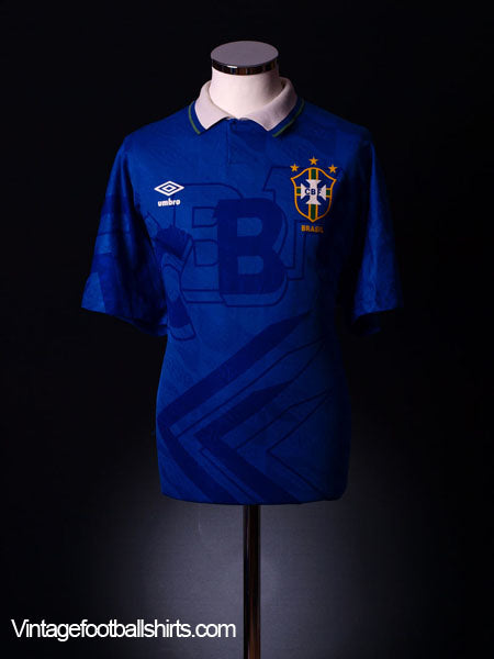 1991-93 Brazil Away Shirt XL Football Shirt