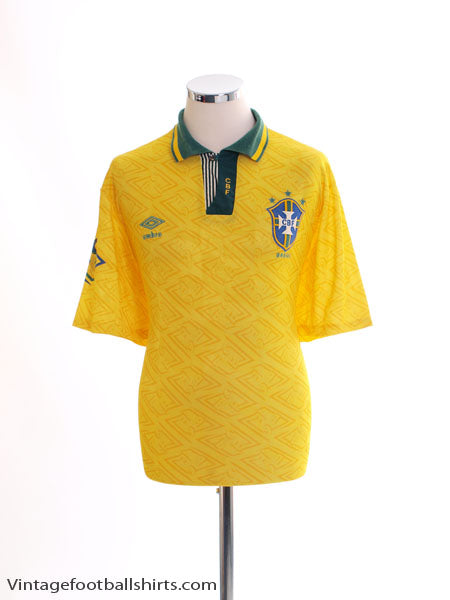 1991-93 Brazil Home Shirt L.Boys Football Shirt