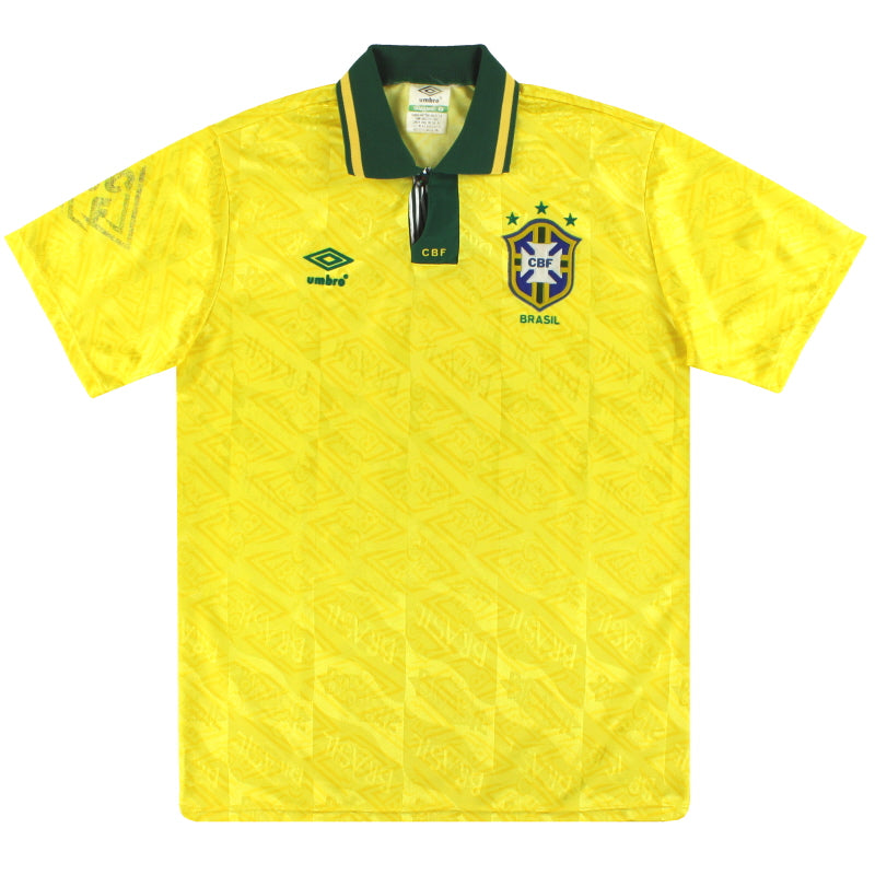 1991-93 Brazil Umbro Home Shirt L Football Shirt