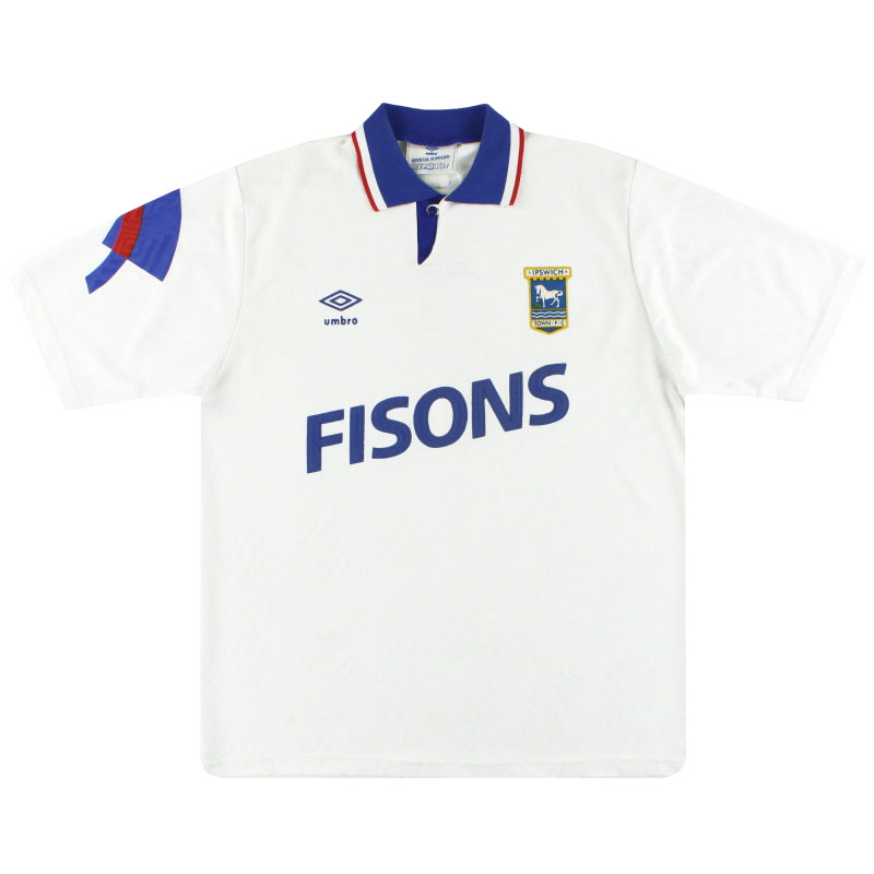 1991-93 Ipswich Umbro Away Shirt L Football Shirt