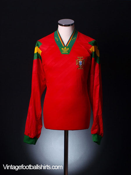 1991-93 Portugal Match Issue Home Shirt #19 L/S XL Football Shirt