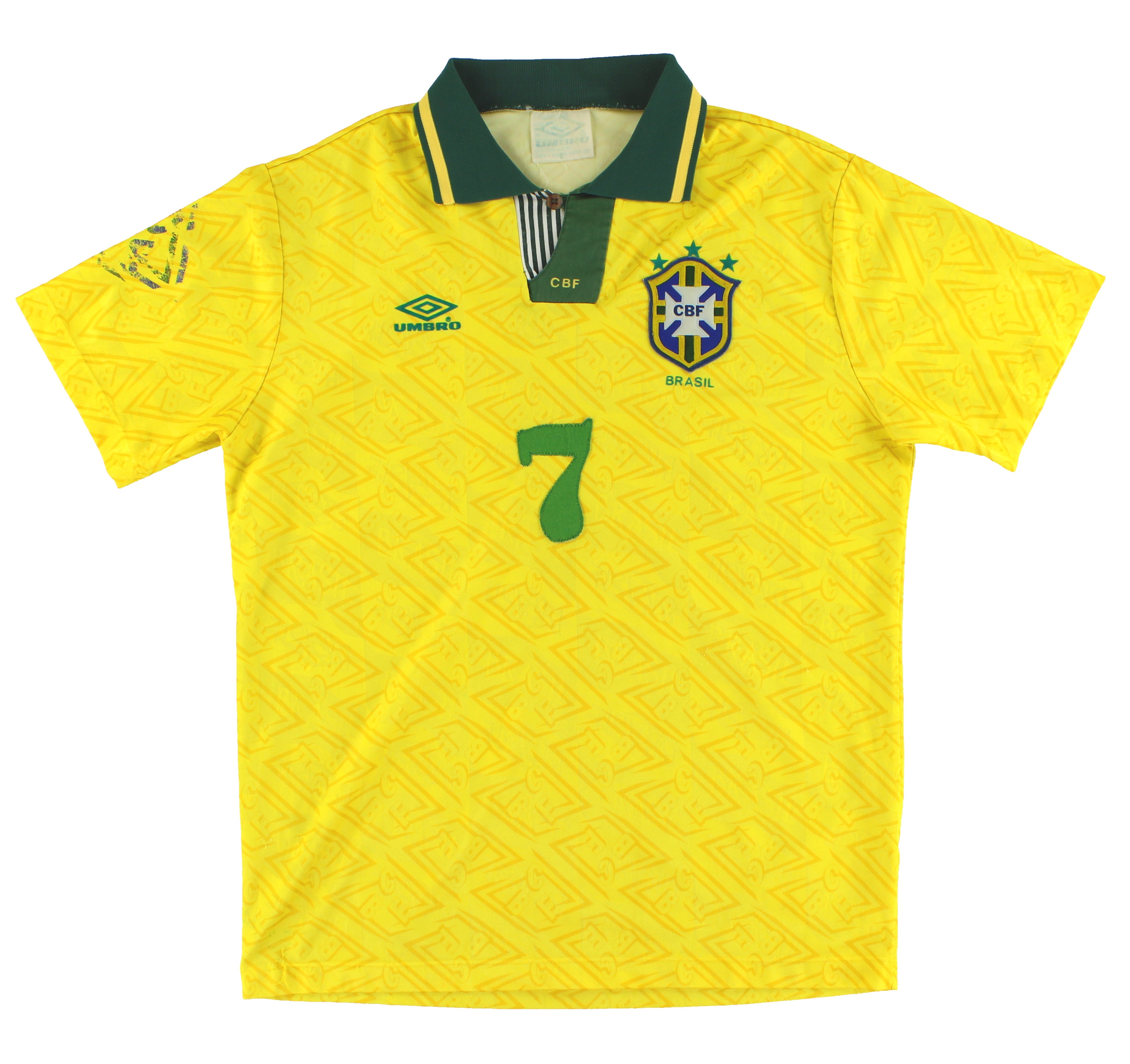 1991-93 Brazil Umbro Home Football Shirt #7 L