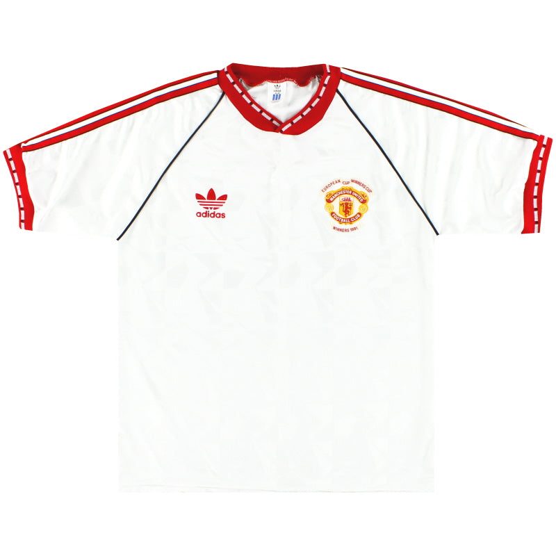 1991 Manchester United adidas ECWC Shirt L Football Shirt