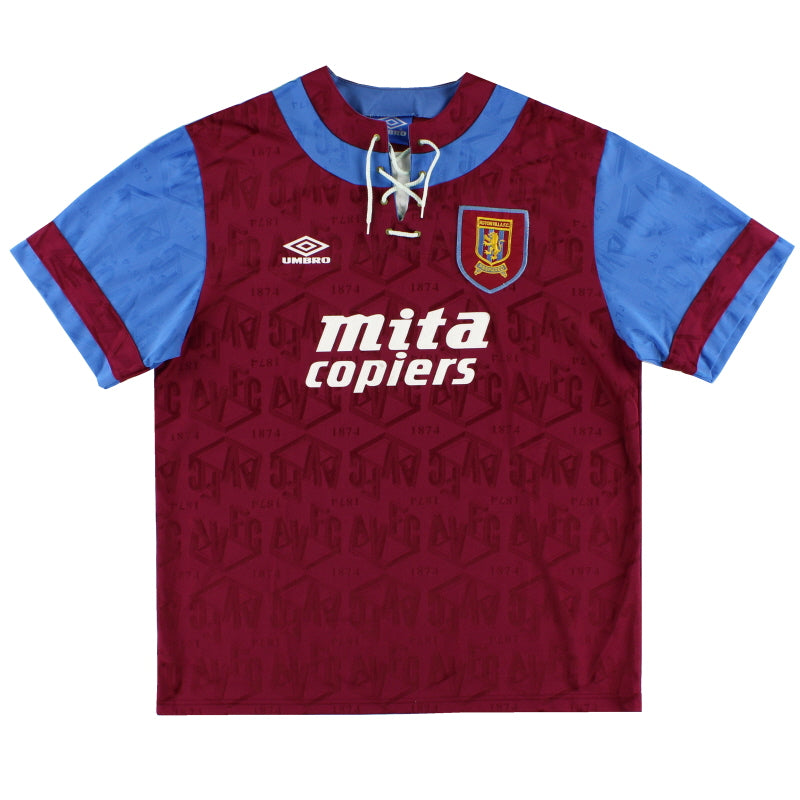 1992-93 Aston Villa Umbro Home Shirt XL Football Shirt