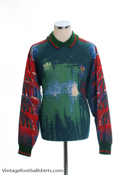 1992-93 France adidas Goalkeeper Shirt L Football Shirt
