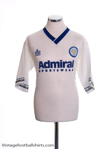 1992-93 Leeds Home Shirt L Football Shirt