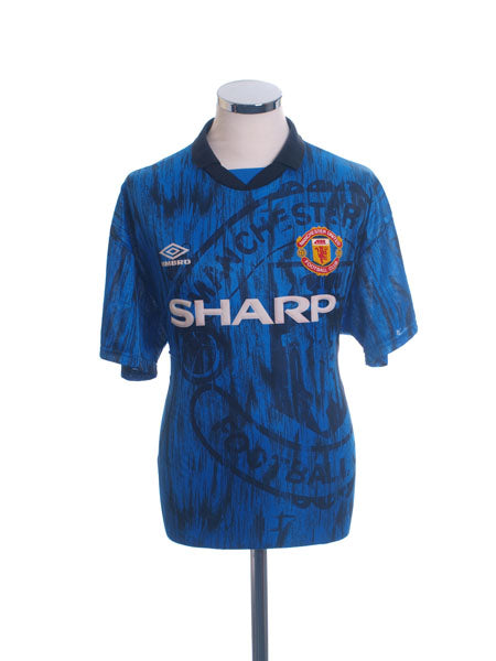 1992-93 Manchester United Away Shirt L Football Shirt