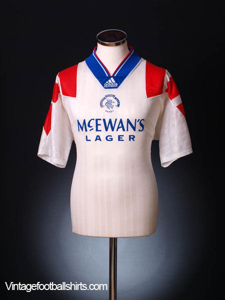 1992-93 Rangers Away Shirt L Football Shirt