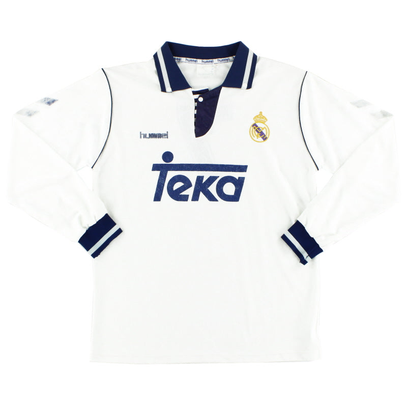 1992-93 Real Madrid Match Issue Home Shirt L/S #7 L Football Shirt