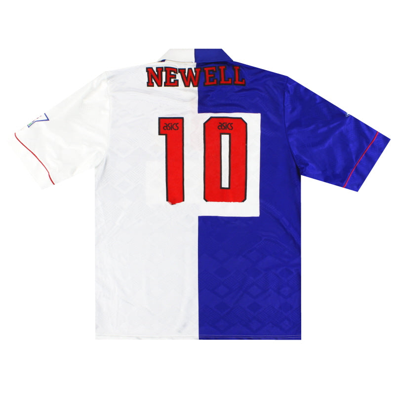 1992-94 Blackburn Asics Match Issue Home Shirt Newell #10 L Football Shirt