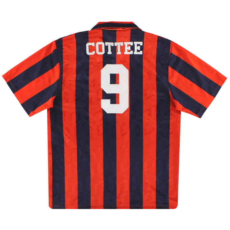 1992-94 Everton Umbro Away Shirt Cottee #9 L T-Shirt