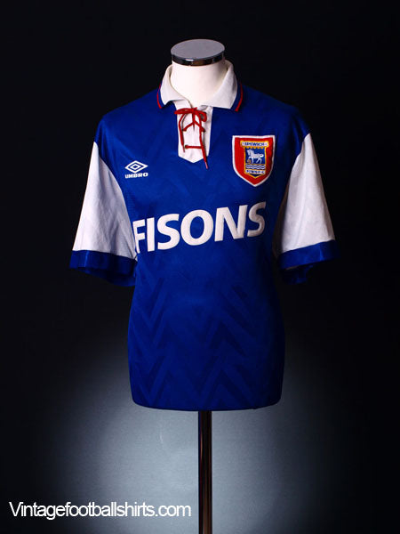 1992-94 Ipswich Home Shirt *Mint* L Football Shirt