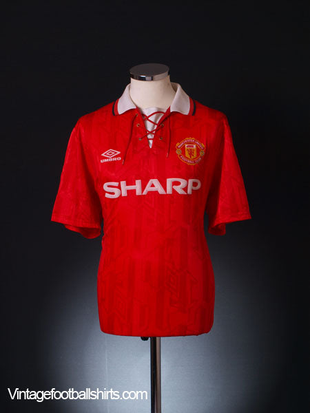 1992-94 Manchester United Home Shirt L Football Shirt