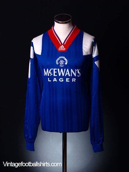 1992-94 Rangers Home Shirt L/S XL Football Shirt