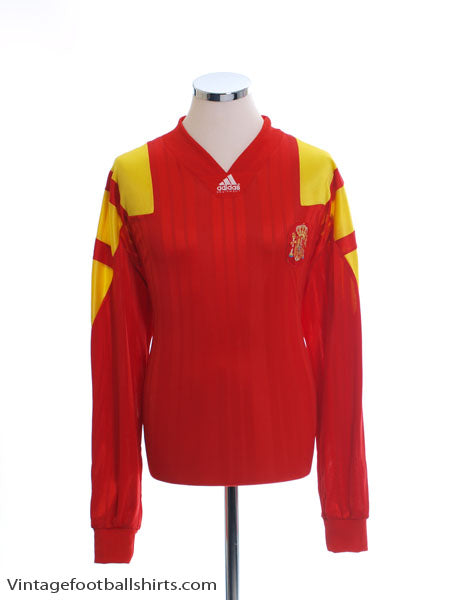 1993 Spain Match Issue Home Shirt #18 L/S (v Ireland) L Football Shirt