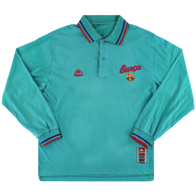 1992-95 Barcelona Kappa Polo Shirt L/S M Polo Shirt