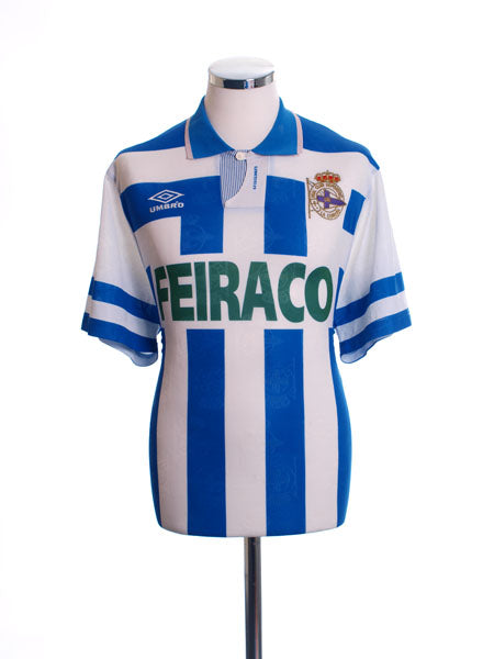 1993-94 Deportivo Home Shirt L Football Shirt