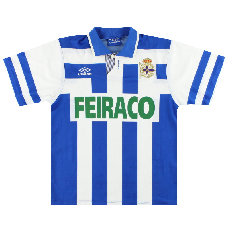 1993-94 Deportivo Umbro Home Shirt *Mint* M Football Shirt