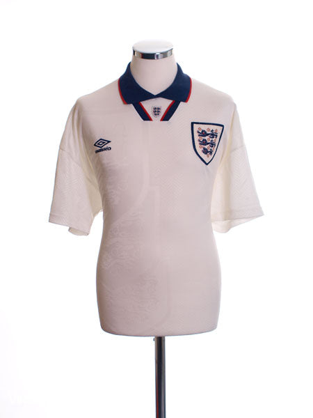 1993-94 England Home Shirt L Football Shirt