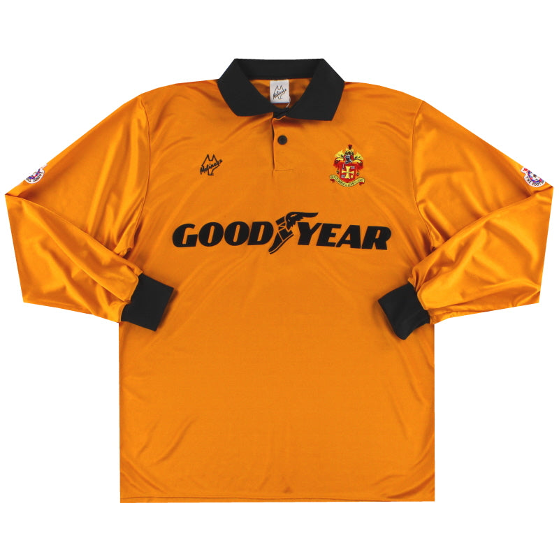 1993-94 Wolves Match Issue Home Shirt L/S #3 L Football Shirt
