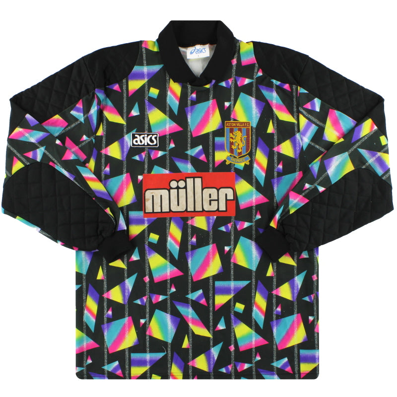 1993-95 Aston Villa Asics Goalkeeper Shirt L Football Shirt