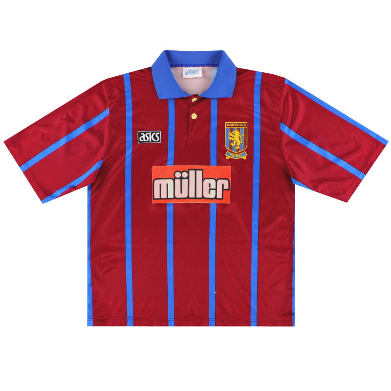 1993-95 Aston Villa Asics Home Shirt L Football Shirt