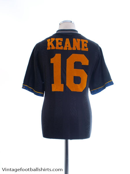 1993-95 Manchester United Away Shirt Keane #16 L Football Shirt