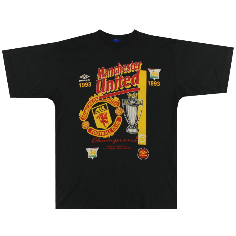 1993 Manchester United Umbro 'Champions 93' Tee L T-Shirt