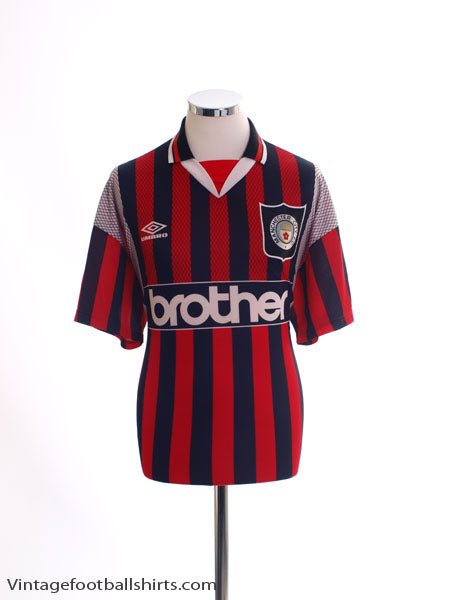 1994-96 Manchester City Away Shirt L Football Shirt