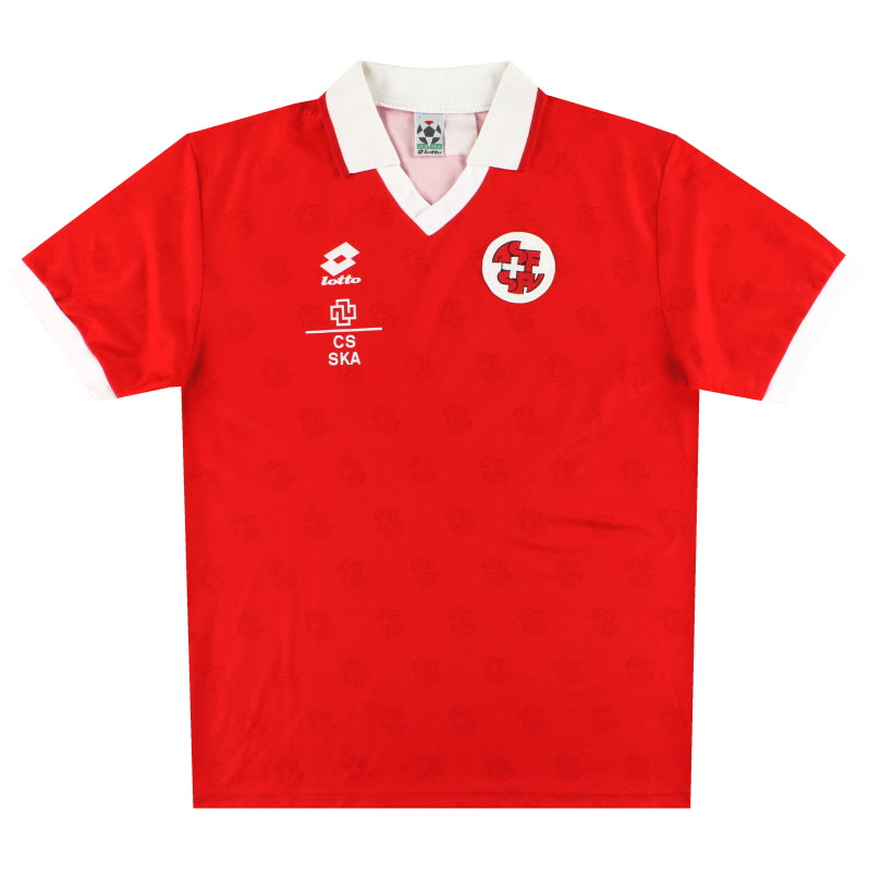 1994-96 Switzerland Lotto Player Issue Home Shirt XL Football Shirt