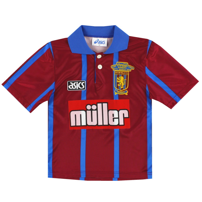 1994 Aston Villa Asics 'Coca Cola Cup Winners' Home Shirt M.Boys Football Shirt