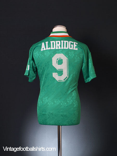 1994 Ireland Home Shirt Aldridge #9 S Football Shirt