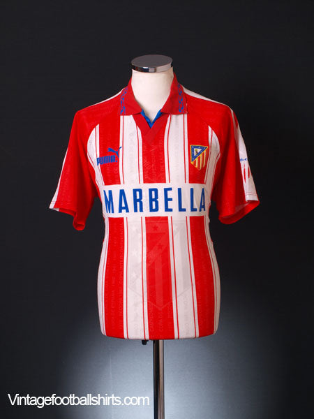1995-96 Atletico Madrid Home Shirt M Football Shirt