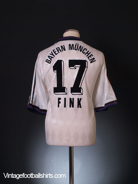 1995-96 Bayern Munich Away Shirt Fink #17 XL Football Shirt