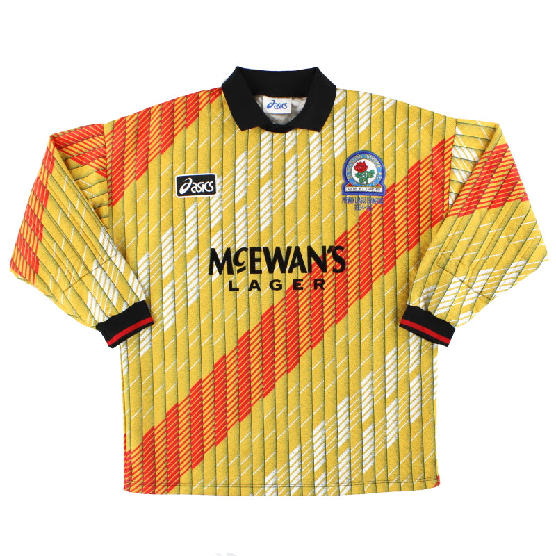 1995-96 Blackburn Asics 'Champions' Goalkeeper Shirt L Football Shirt