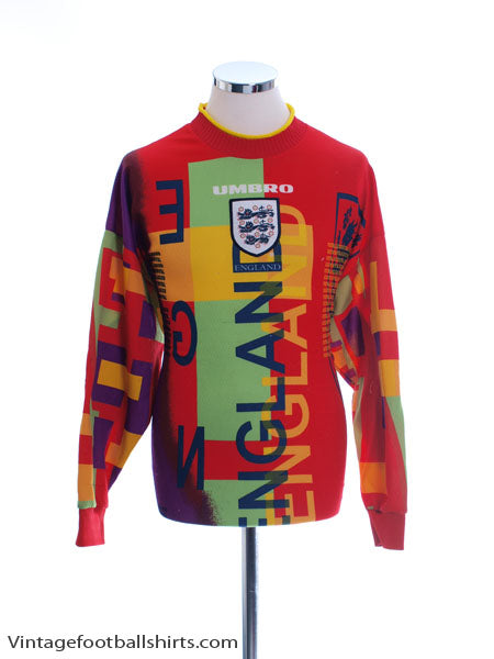 1995-96 England Goalkeeper Shirt M Football Shirt