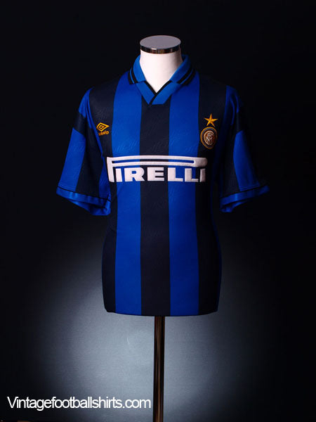1995-96 Inter Milan Home Shirt L Football Shirt