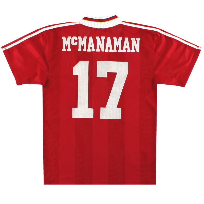 1995-96 Liverpool adidas Home Shirt McManaman #17 M | Vintage
