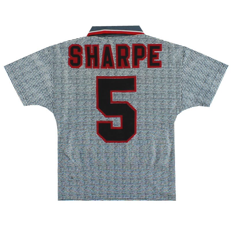 1995-96 Manchester United Umbro Away Shirt Sharpe #5 M.Boys Football Shirt
