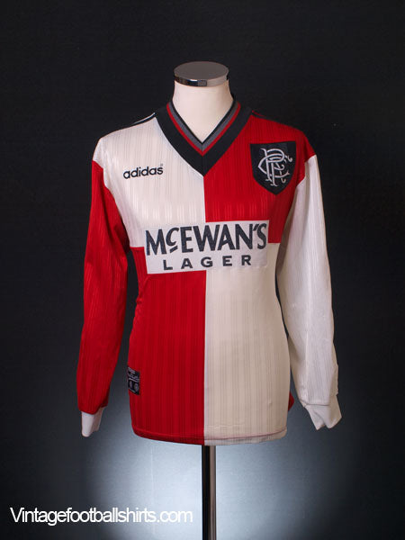 1995-96 Rangers Away Shirt L/S M Football Shirt