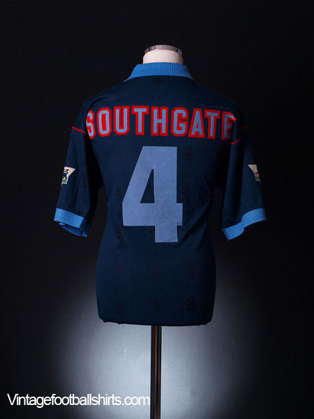 1995-97 Aston Villa Away Shirt Southgate #4 L Football Shirt