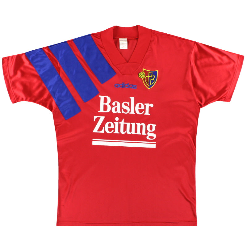 1995-97 FC Basel adidas Home Shirt L Football Shirt