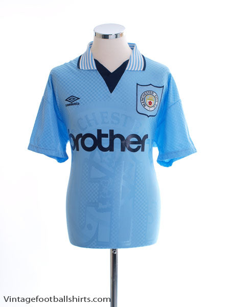 1995-97 Manchester City Home Shirt L Football Shirt