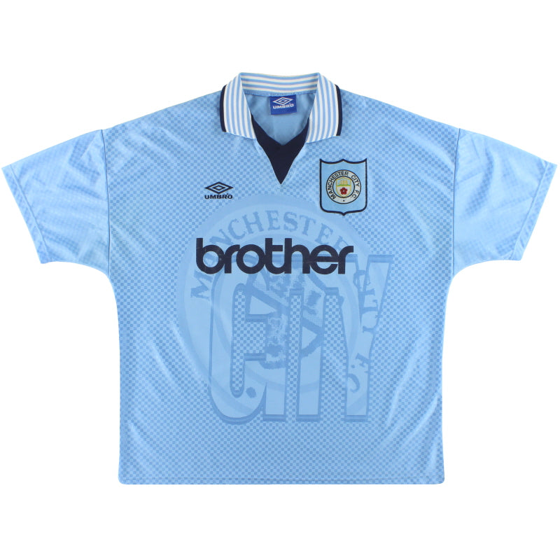 1995-97 Manchester City Umbro Home Shirt L Football Shirt