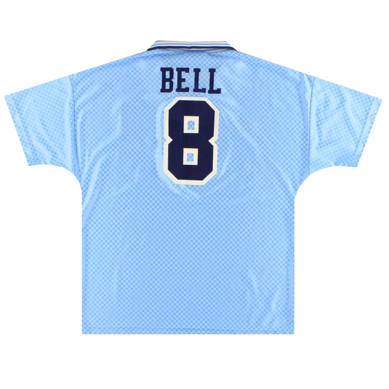 1995-97 Manchester City Umbro Home Shirt Bell #8 L Football Shirt