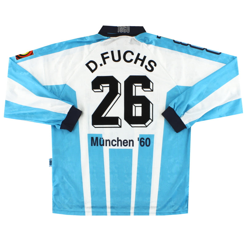 1996-97 1860 Munich Player Issue Home Shirt D.Fuchs #28 L/S XL Football Shirt