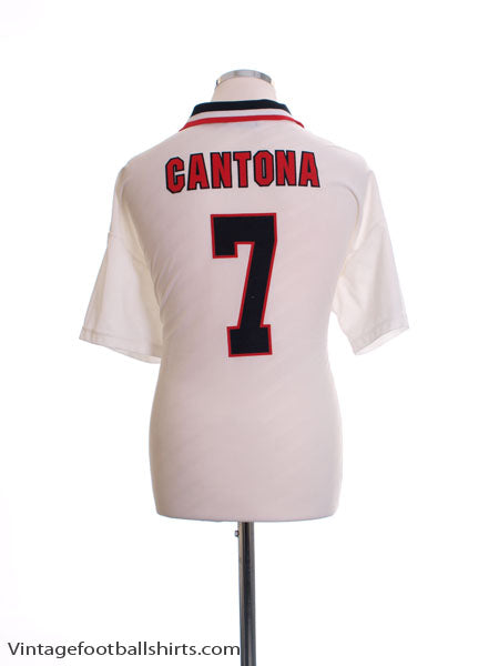 1996-97 Manchester United Away Shirt Cantona #7 L Football Shirt