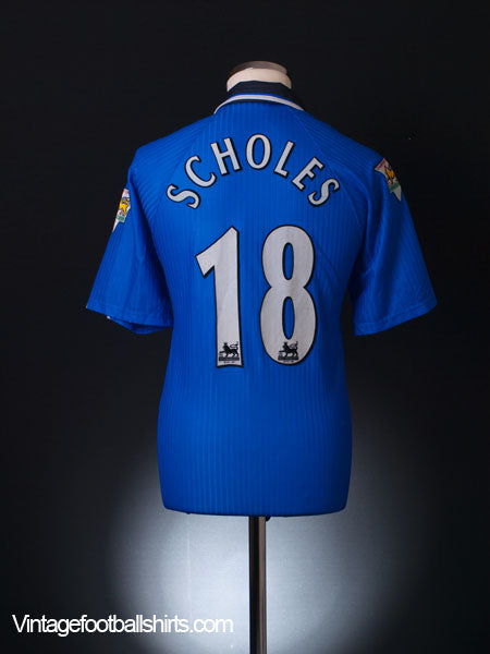 1996-97 Manchester United Third Shirt Scholes #18 M Football Shirt